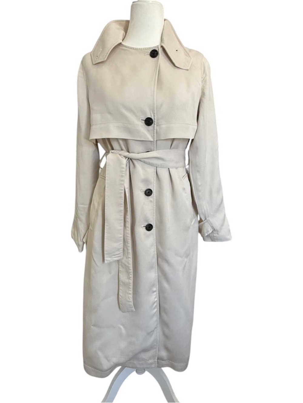 Banana Republic TENCEL Lyocell Lightweight Belted Trench Coat XS - Picture 2 of 13